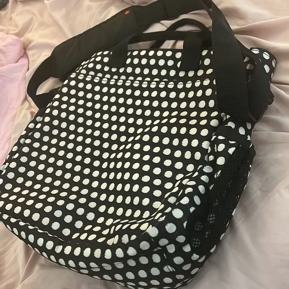 Skip Hop tote polka dots black white diaper bag messenger style target designer